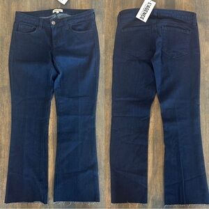 L’agence Mid Rise Raw Hem Cropped Flare Jeans